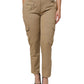 Brown Cotton Cargo Tapered Pants