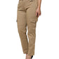 Brown Cotton Cargo Tapered Pants