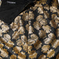 Black Gold Floral Print Jacquard Mini Skirt