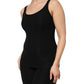 Black Cotton Stretch Sleeveless Women Tank Top
