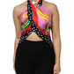 Multicolor Halter Party Evening Cropped Top