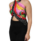 Multicolor Halter Party Evening Cropped Top