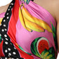 Multicolor Halter Party Evening Cropped Top