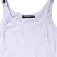 White Cotton Round Neck Sleeveless Tank Top