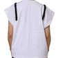 White Lace Cotton V-Neck Short Sleeves Top