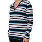 Multicolor Stripes Long Sleeves V-neck Top