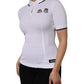 White Cotton Short Sleeves Collared Polo Top