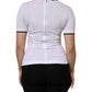 White Cotton Short Sleeves Collared Polo Top
