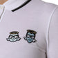 White Cotton Short Sleeves Collared Polo Top