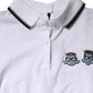 White Cotton Short Sleeves Collared Polo Top