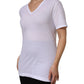 White Cotton Short Sleeves V-Neck Top T-shirt