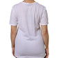 White Cotton Short Sleeves V-Neck Top T-shirt