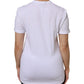White Cotton Short Sleeves V-Neck Top T-shirt