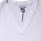 White Cotton Short Sleeves V-Neck Top T-shirt