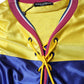 Multicolor Polyester Long Sleeves V-Neck Top