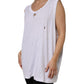 White Cotton Sleeveless Round Neck Tank Top