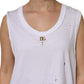 White Cotton Sleeveless Round Neck Tank Top