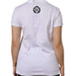 White Cotton Short Sleeve V-Neck Top T-shirt
