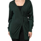 Dark Green Cashmere Silk Cardigan Sweater