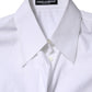 White Cotton Collared Shirt Long Sleeve Top