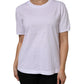 White Cotton Short Sleeve Round Neck T-shirt
