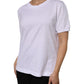White Cotton Short Sleeve Round Neck T-shirt