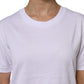 White Cotton Short Sleeve Round Neck T-shirt