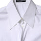 White Cotton Collared Shirt Long Sleeve Top