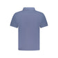 Blue Cotton Men Polo Shirt