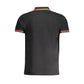 Black Cotton Men Polo Shirt