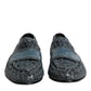 Blue Woven Leather Slip On Loafers Shoes