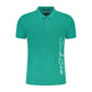 Green Cotton Men Polo Shirt