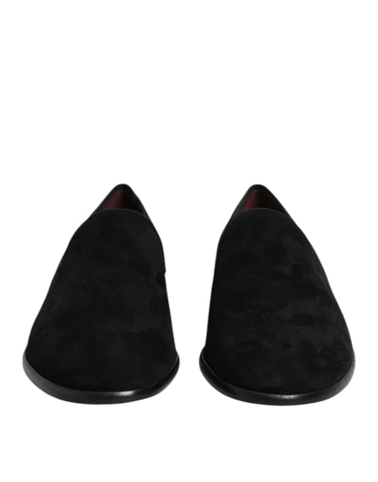 Black Suede Slip On Loafers Formal Shoes