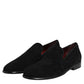 Black Suede Slip On Loafers Formal Shoes