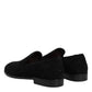 Black Suede Slip On Loafers Formal Shoes