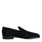 Black Suede Slip On Loafers Formal Shoes