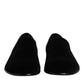 Black Velvet Slip On Loafers Formal Shoes