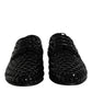 Black Suede Strass Derby Formal Shoes