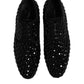 Black Suede Strass Derby Formal Shoes