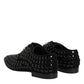 Black Suede Strass Derby Formal Shoes