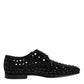 Black Suede Strass Derby Formal Shoes