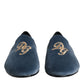 Blue Velvet DG Logo Loafers Formal Shoes