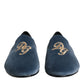Blue Velvet DG Logo Loafers Formal Shoes