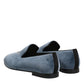 Blue Velvet DG Logo Loafers Formal Shoes