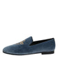 Blue Velvet DG Logo Loafers Formal Shoes
