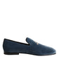 Blue Velvet DG Logo Loafers Formal Shoes