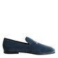 Blue Velvet DG Logo Loafers Formal Shoes