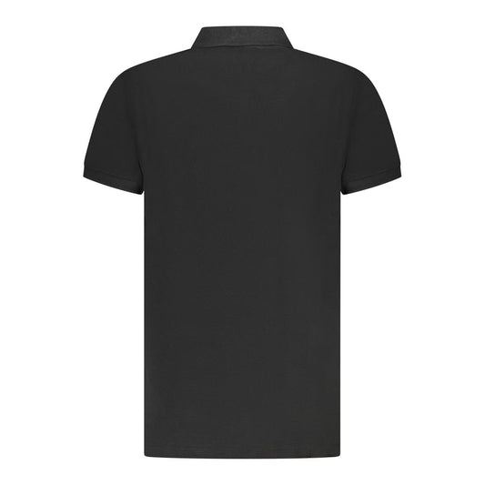 Black Cotton Men Polo Shirt