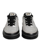 Metallic Silver Low Top Lace Up Sneakers Shoes