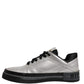 Metallic Silver Low Top Lace Up Sneakers Shoes